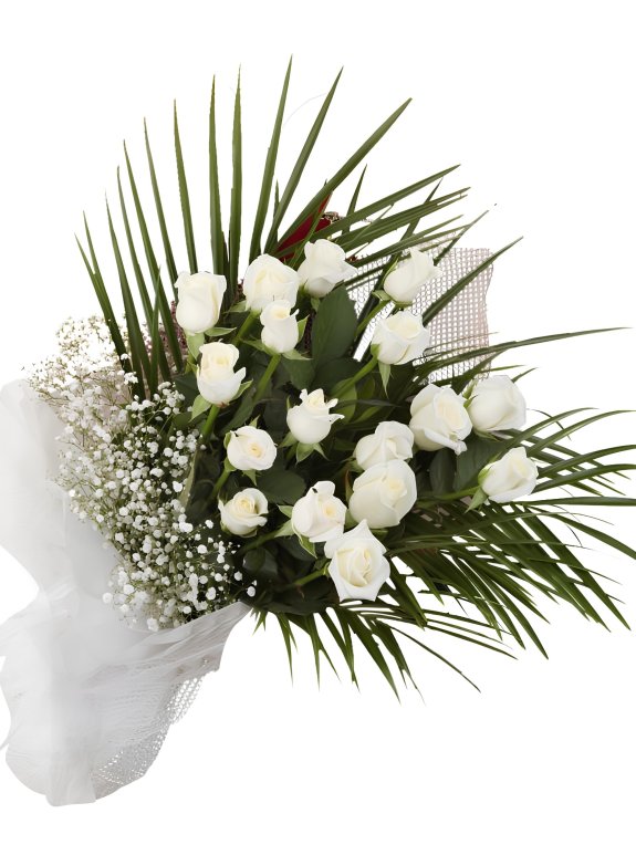 17 Adet Beyaz Gül Buketi