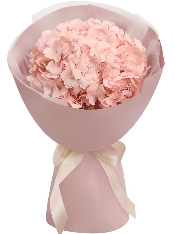 Pembe Ortanca Buketi